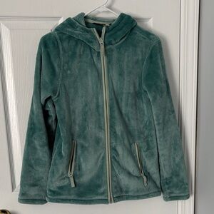 Lands' End Kids Teal Fleece zip up hoodie